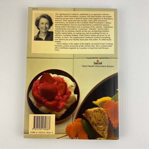 The Lighthearted Cookbook Anne Lindsay Softcover Heart Healthy Recipes Vintage - Picture 2 of 14